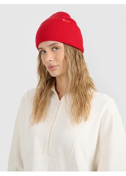 Czapka beanie uniseks 4F 4FRAW25ACAPU0738 - czerwona ze sklepu Sportstylestory.com w kategorii Czapki zimowe męskie - zdjęcie 187577618