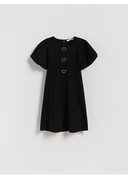 Reserved - Sukienka z bufiastymi rękawami - czarny ze sklepu Reserved w kategorii Sukienki dziewczęce - zdjęcie 187578618
