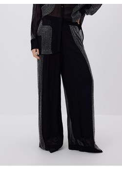 Reserved - Spodnie z wiskozy z aplikacją - czarny ze sklepu Reserved w kategorii Spodnie damskie - zdjęcie 187578647