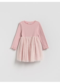 Reserved - Sukienka z tiulem - pastelowy róż ze sklepu Reserved w kategorii Sukienki dziewczęce - zdjęcie 187578756