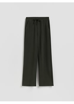 Reserved - Spodnie dresowe long leg - ciemnozielony ze sklepu Reserved w kategorii Spodnie damskie - zdjęcie 187578825