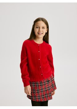 Reserved - Kardigan z ozdobnymi guzikami - czerwony ze sklepu Reserved w kategorii Swetry dziewczęce - zdjęcie 187578878