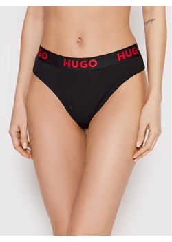 Hugo Stringi Thong Sporty Logo 50469651 Czarny ze sklepu MODIVO w kategorii Majtki damskie - zdjęcie 187579388
