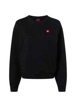 HUGO Bluza damska - Deroxina Kobiety Bawełna czarny jednolity ze sklepu vangraaf w kategorii Bluzy damskie - zdjęcie 187579846