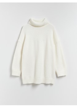 Reserved - Długi sweter z golfem - złamana biel ze sklepu Reserved w kategorii Swetry damskie - zdjęcie 187579916