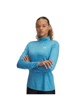 Damski longsleeve treningowy Under Armour Tech 1/2 Zip- Twist - niebieski ze sklepu Sportstylestory.com w kategorii Bluzki damskie - zdjęcie 187580325