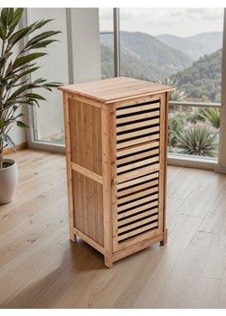 Sinsay - Szafka z drzwiczkami żaluzjowymi i trzema półkami - brązowy ze sklepu Sinsay w kategorii Stoliki i szafki nocne - zdjęcie 187581036