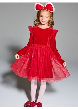 Sinsay - Sukienka mini z błyszczącym nadrukiem - czerwony ze sklepu Sinsay w kategorii Sukienki dziewczęce - zdjęcie 187581065