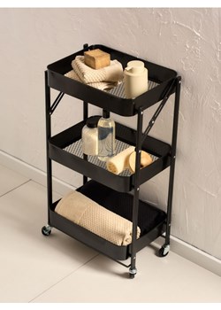 Sinsay - Metalowa trzypoziomowa półka na kółkach - czarny ze sklepu Sinsay w kategorii Półki - zdjęcie 187581125