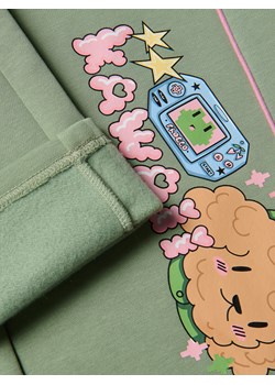 Reserved - Spodnie dresowe z nadrukiem Boffie & Poko - jasnozielony ze sklepu Reserved w kategorii Spodnie chłopięce - zdjęcie 187582487