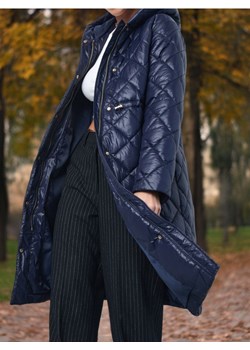 Sinsay - Pikowana kurtka puffer z kapturem - granatowy ze sklepu Sinsay w kategorii Kurtki damskie - zdjęcie 187582959