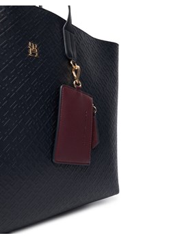 Torebka Tommy Hilfiger Th Icon Tote Mono AW0AW18174 Granatowy ze sklepu eobuwie.pl w kategorii Torby Shopper bag - zdjęcie 187583098