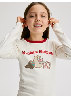 Reserved - Bawełniana bluzka Pusheen - złamana biel ze sklepu Reserved w kategorii Bluzki dziewczęce - zdjęcie 187583455