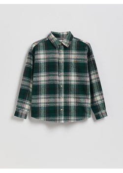 Reserved - Bawełniana koszula w kratę - zielony ze sklepu Reserved w kategorii Koszule chłopięce - zdjęcie 187583468
