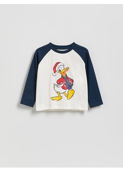 Reserved - Longsleeve Kaczor Donald - złamana biel ze sklepu Reserved w kategorii T-shirty chłopięce - zdjęcie 187583506