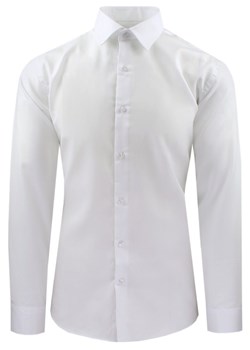 Męska Koszula Wizytowa, Taliowany Krój - Victorio - Biel KSDWVCTO816sL ze sklepu JegoSzafa.pl w kategorii Koszule męskie - zdjęcie 187584237