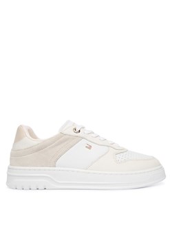 Sneakersy Tommy Hilfiger Th Sporty Cupsole Tumbled Ltr FW0FW09024 Écru ze sklepu eobuwie.pl w kategorii Buty sportowe damskie - zdjęcie 187584736
