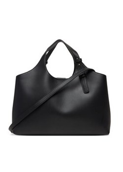 Torebka Tommy Hilfiger Th Logo Satchel AW0AW18282 Czarny ze sklepu eobuwie.pl w kategorii Torby Shopper bag - zdjęcie 187584997