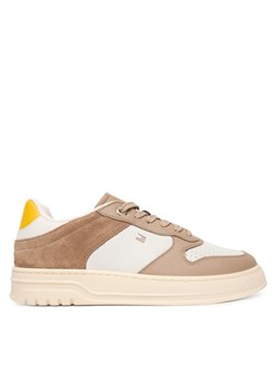 Tommy Hilfiger Sneakersy Th Sporty Cupsole Tumbled Ltr FW0FW09024 Beżowy ze sklepu MODIVO w kategorii Buty sportowe damskie - zdjęcie 187585337