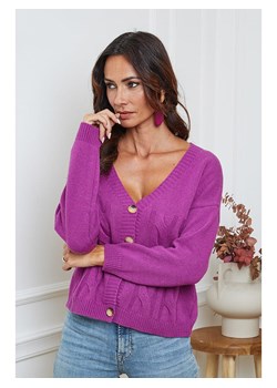 So Cachemire Kardigan &quot;Laem&quot; w kolorze fioletowym ze sklepu Limango Polska w kategorii Swetry damskie - zdjęcie 187586745