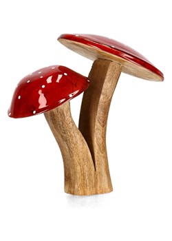Bizzotto Figurka dekoracyjna &quot;Mushroom&quot; w kolorze jasnobrązowo-czerwonym - wys. 18 cm ze sklepu Limango Polska w kategorii Dekoracje - zdjęcie 187586777