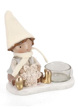 Bizzotto Świecznik &quot;Boy&quot; w kolorze szaro-kremowym - 12,5 x 13 x 7 cm ze sklepu Limango Polska w kategorii Świeczniki - zdjęcie 187586797