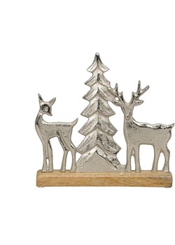 POSIWIO Figurka dekoracyjna &quot;Deer&quot; w kolorze srebrnym - 26 x 26 x 5 cm ze sklepu Limango Polska w kategorii Dekoracje - zdjęcie 187586979