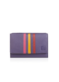 fioletowy portfel skórzany damski z ozdobnymi wstawkami ze sklepu Słoń Torbalski w kategorii Portfele damskie - zdjęcie 187589106
