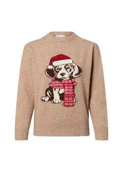 VG Damski sweter z dzianiny z zawartością wełny Kobiety Sztuczne włókno brązowy wzorzysty ze sklepu vangraaf w kategorii Swetry damskie - zdjęcie 187589149