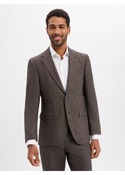 BOSS Męska kurtka modułowa z wełną i jedwabiem - Jasper Mężczyźni Regular Fit kasztanowy marmurkowy ze sklepu vangraaf w kategorii Marynarki męskie - zdjęcie 187589166