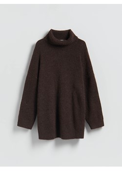 Reserved - Długi sweter z golfem - ciemnobrązowy ze sklepu Reserved w kategorii Swetry damskie - zdjęcie 187589218