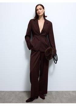 Mohito - Czekoladowe spodnie wide leg - ciemnobrązowy ze sklepu Mohito w kategorii Spodnie damskie - zdjęcie 187589497