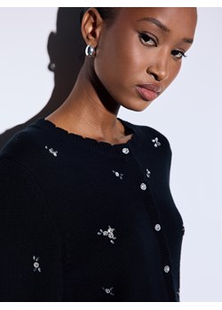 Mohito - Bawełniany czarny kardigan - czarny ze sklepu Mohito w kategorii Swetry damskie - zdjęcie 187589585