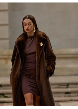 Mohito - Dzianinowa sukienka mini - ciemnobrązowy ze sklepu Mohito w kategorii Sukienki - zdjęcie 187589659