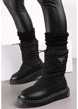 Czarne Śniegowce z Szerokim Pikowaniem i Ściągaczem Dasmenn ze sklepu born2be.pl w kategorii Śniegowce damskie - zdjęcie 187589689