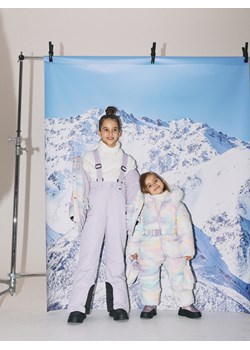 Reserved - Ocieplane spodnie na szelkach - lawendowy ze sklepu Reserved w kategorii Spodnie dziewczęce - zdjęcie 187589878