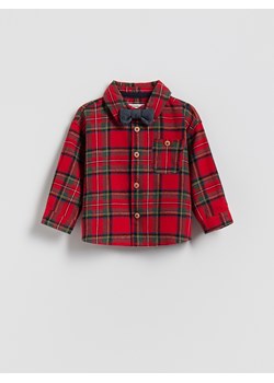 Reserved - Bawełniana koszula z muszką - czerwony ze sklepu Reserved w kategorii Komplety niemowlęce - zdjęcie 187590049