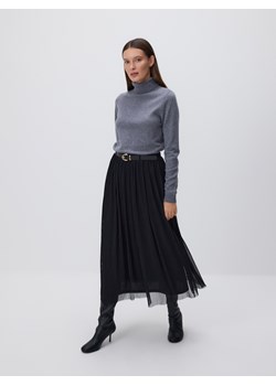Reserved - Plisowana spódnica z paskiem - czarny ze sklepu Reserved w kategorii Spódnice - zdjęcie 187590325