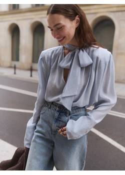 Reserved - Bluzka z wiązaniem - jasnoszary ze sklepu Reserved w kategorii Bluzki damskie - zdjęcie 187594268