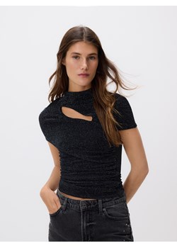 Reserved - T-shirt z metalicznym efektem - czarny ze sklepu Reserved w kategorii Bluzki damskie - zdjęcie 187594528