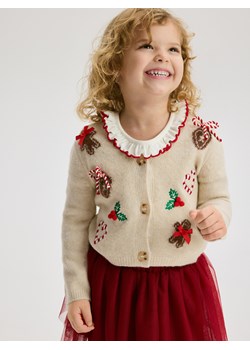 Reserved - Świąteczny kardigan - kremowy ze sklepu Reserved w kategorii Swetry dziewczęce - zdjęcie 187594607