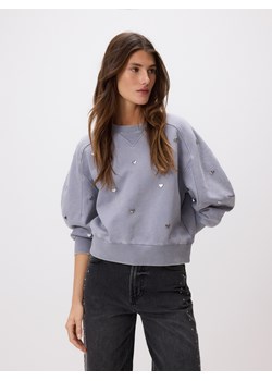 Reserved - Bluza w serca - ciemnoszary ze sklepu Reserved w kategorii Bluzy damskie - zdjęcie 187594616