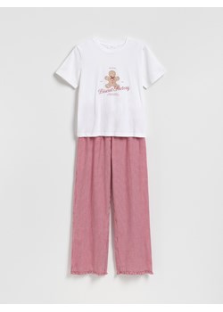 Reserved - Piżama ze świątecznym motywem - czerwony ze sklepu Reserved w kategorii Piżamy damskie - zdjęcie 187594697