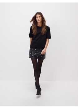 Reserved - Spódnica mini z sercami - czarny ze sklepu Reserved w kategorii Spódnice - zdjęcie 187594725