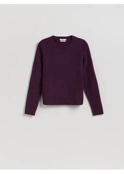 Reserved - Wełniany sweter - ciemnofioletowy ze sklepu Reserved w kategorii Swetry damskie - zdjęcie 187595505