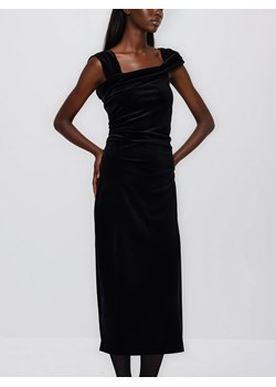 Reserved - Welurowa sukienka midi - czarny ze sklepu Reserved w kategorii Sukienki - zdjęcie 187595876