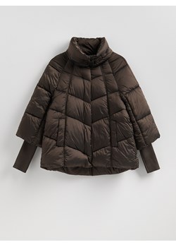 Reserved - Pikowana kurtka z wysokim kołnierzem - ciemnobrązowy ze sklepu Reserved w kategorii Kurtki damskie - zdjęcie 187595945