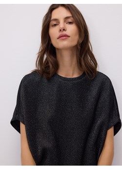 Reserved - T-shirt z metalizowaną nicią - czarny ze sklepu Reserved w kategorii Bluzki damskie - zdjęcie 187596169