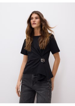 Reserved - T-shirt z ozdobnym detalem - czarny ze sklepu Reserved w kategorii Bluzki damskie - zdjęcie 187596377