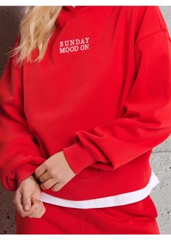 Sinsay - Bluza hoodie z bawełną - czerwony ze sklepu Sinsay w kategorii Bluzy damskie - zdjęcie 187597348